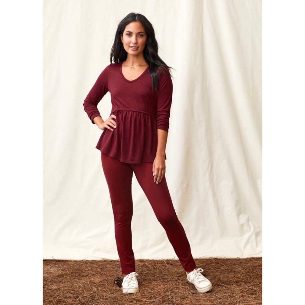 New Ladies Matilda Jane Wonder Ponte Leggings Large Burgundy